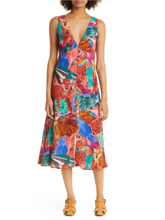 FARM Rio Dresses & Skirts - Farm Rio Multicolor V Neck Midi Dress - Size XL